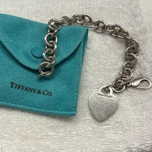 Tiffany & Co. Tag Heart Charm Bracelet with original pouch. Original order